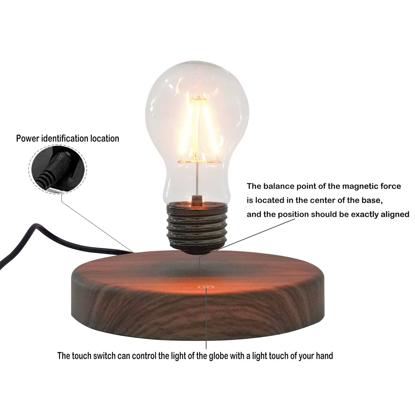 Magnetic Levitating Light Floating Lamp Bulb Anti-Gravity Home Decoration 12V