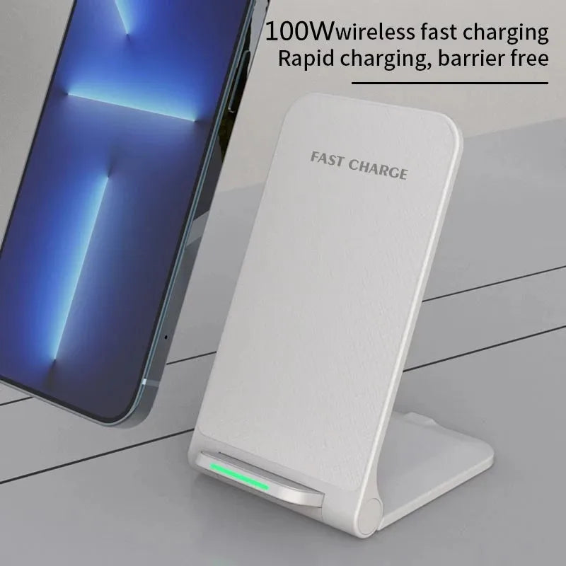 65W Wireless Charger Stand Pad for Iphone 15 14 13 12 11 Pro X XS Max XR 8 Samsung Xiaomi Induction Fast Charging Dock Station