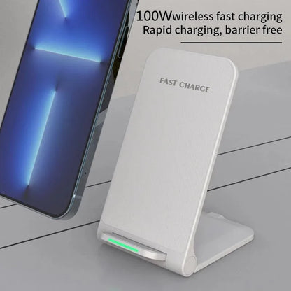 65W Wireless Charger Stand Pad for Iphone 15 14 13 12 11 Pro X XS Max XR 8 Samsung Xiaomi Induction Fast Charging Dock Station