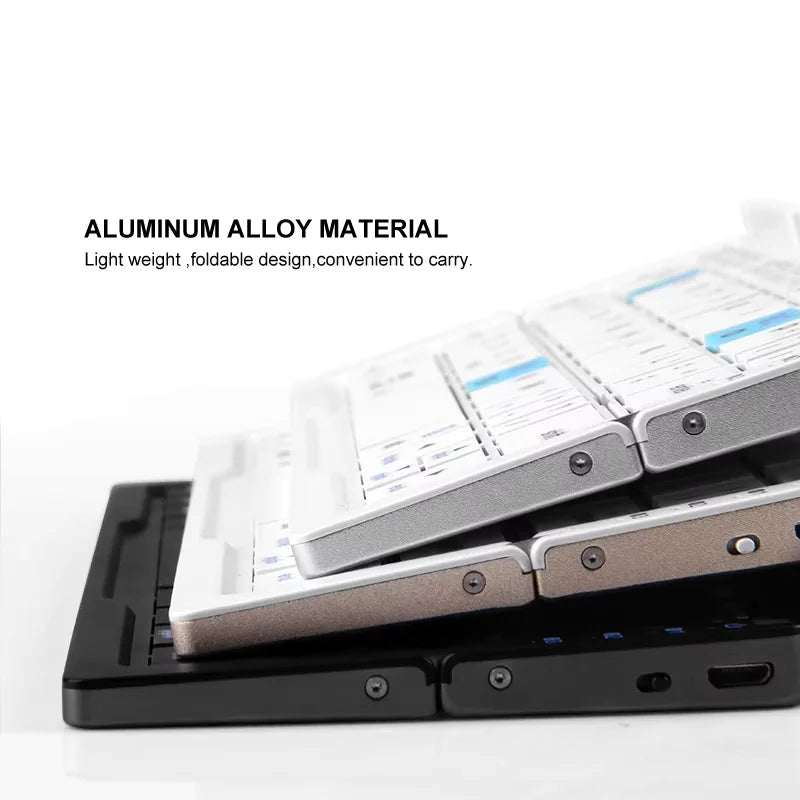 Foldable Bluetooth Keyboard with Magnetic Stand Aluminum Alloy Mini Folding Keyboard Rechargeable Keyboard for Tablet,Ipad