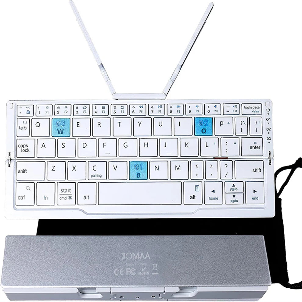 Foldable Bluetooth Keyboard with Magnetic Stand Aluminum Alloy Mini Folding Keyboard Rechargeable Keyboard for Tablet,Ipad
