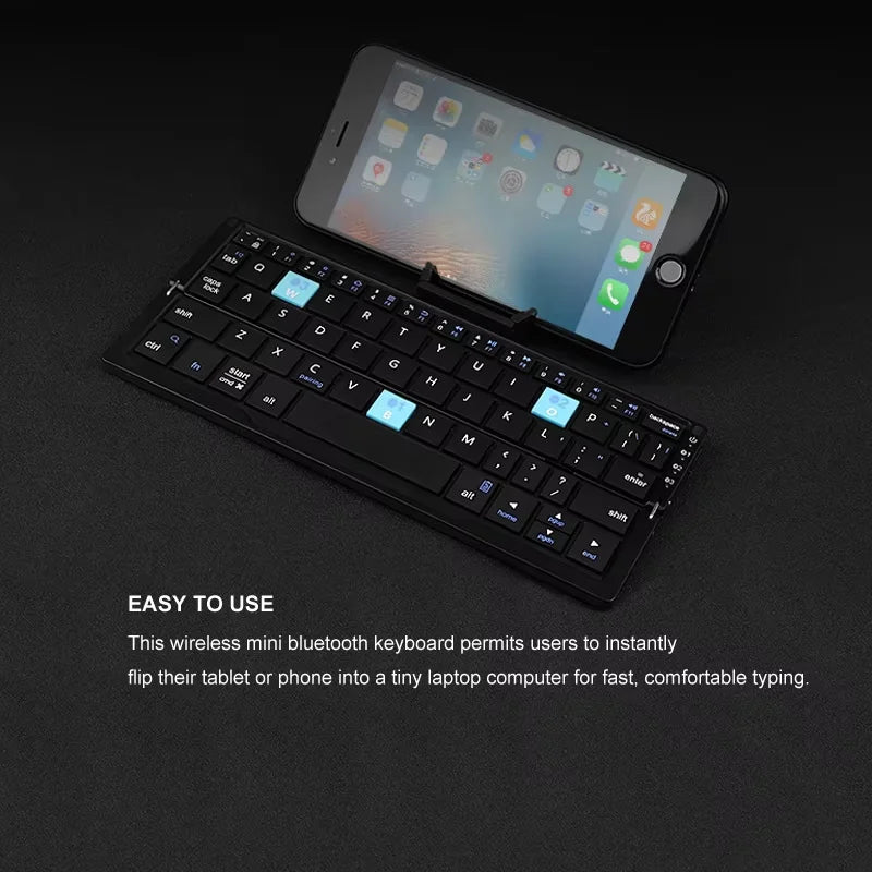 Foldable Bluetooth Keyboard with Magnetic Stand Aluminum Alloy Mini Folding Keyboard Rechargeable Keyboard for Tablet,Ipad