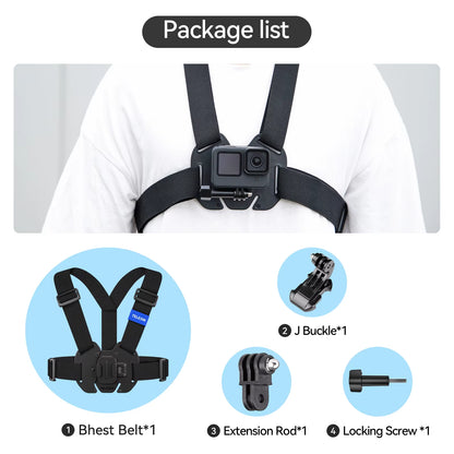 Chest Strap Mount  for Gopro Hero, Insta360, DJI 