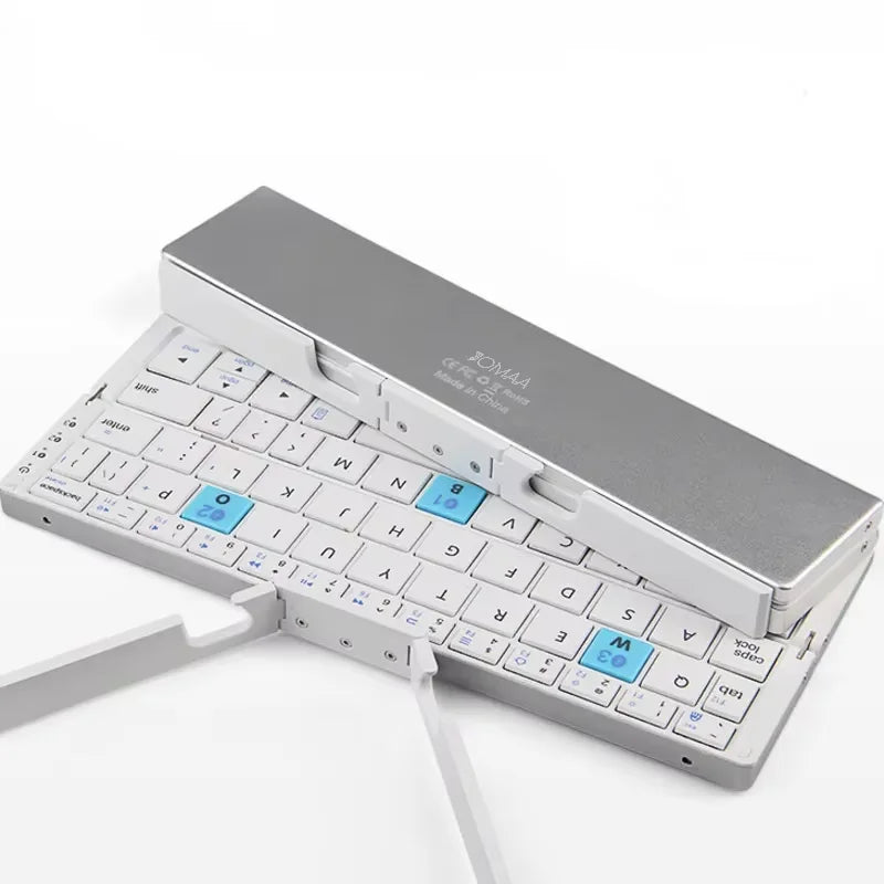 Foldable Bluetooth Keyboard with Magnetic Stand Aluminum Alloy Mini Folding Keyboard Rechargeable Keyboard for Tablet,Ipad