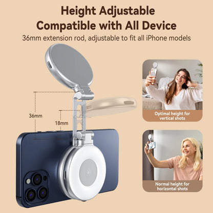 Magnetic Fill Light Mini Selfie Light 3 Modes Adjustable Brightness for Smartphone Iphone XIAOMI HUAWEI SAMSUNG Phone