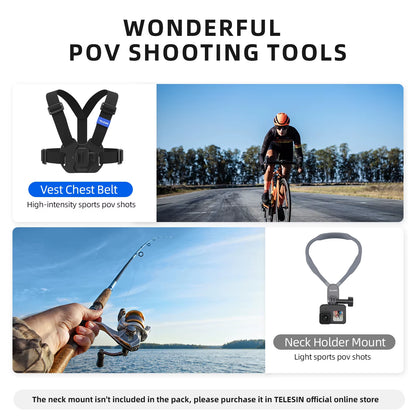 Chest Strap Mount  for Gopro Hero, Insta360, DJI 